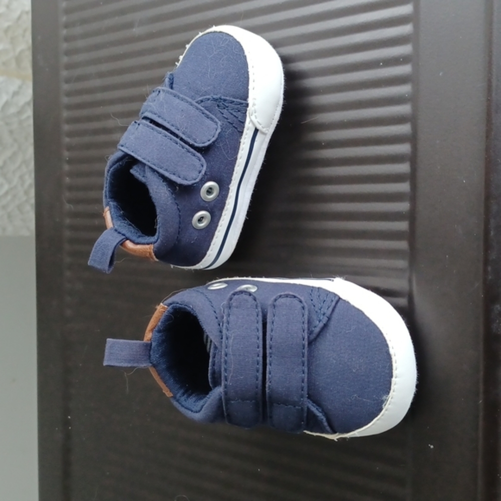 🟢Gymboree Baby Boy Size 01 Navy Blue Shoes